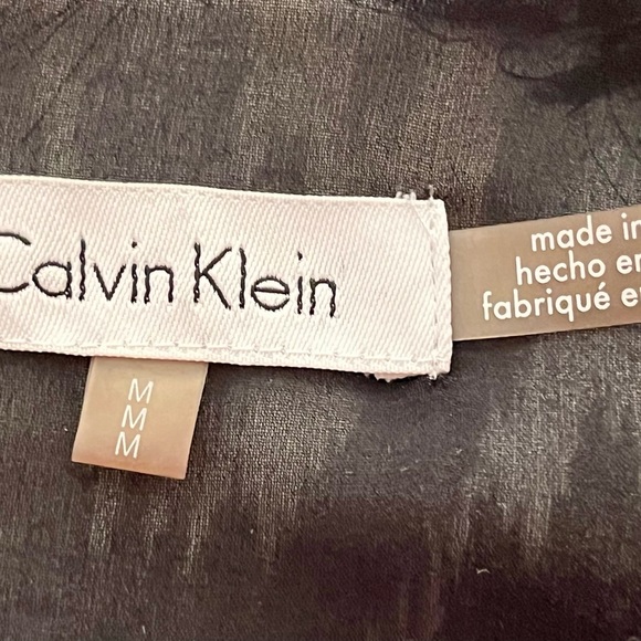 CALVIN KLEIN WOMENS BLOUSE, GREY & WHITE, size medium - Picture 5 of 7